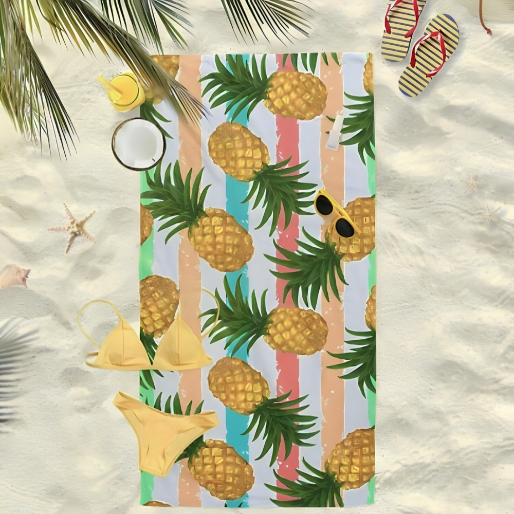● NWT Pineaple Microfiber Pool Sandproof Beach Towel - Picture 11 of 11